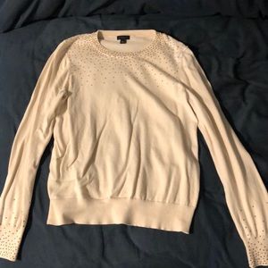 Ann Taylor - Ivory Sweater with Beads - L
